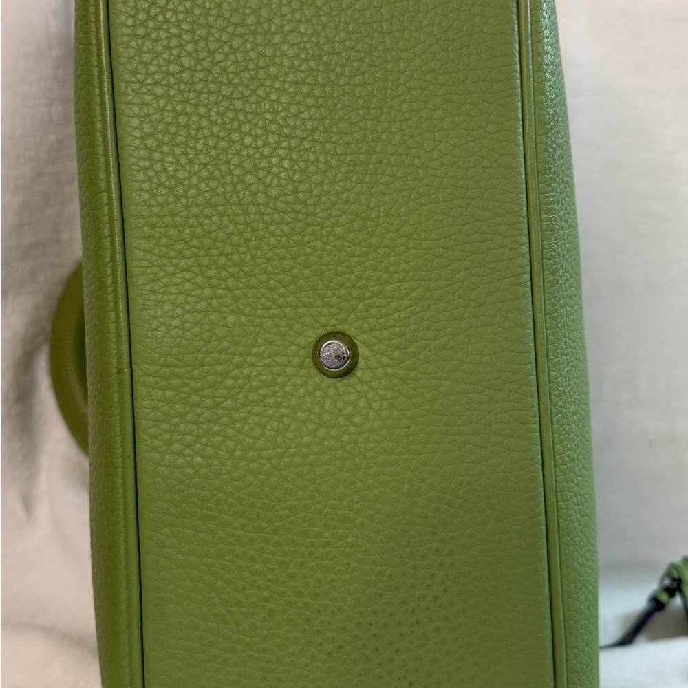 Dior Green Pebbled Leather Medium Issime Shopper Tote with Detachable Pouch - Picture 5 of 10